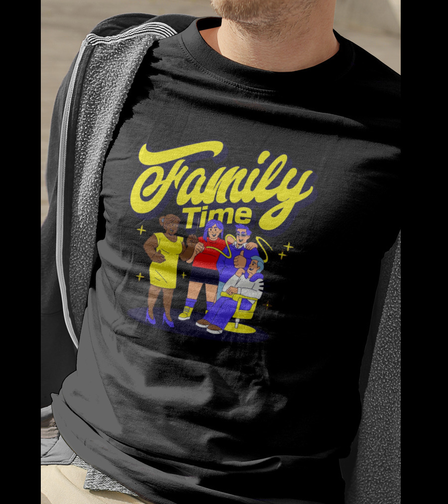Family Time Lively Group Hug Together T-Shirt