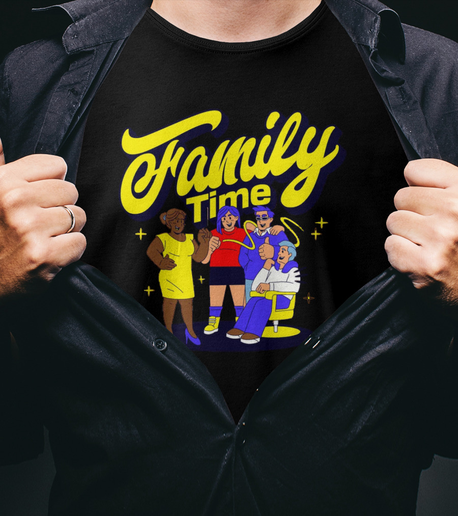 Family Time Lively Group Hug Together T-Shirt