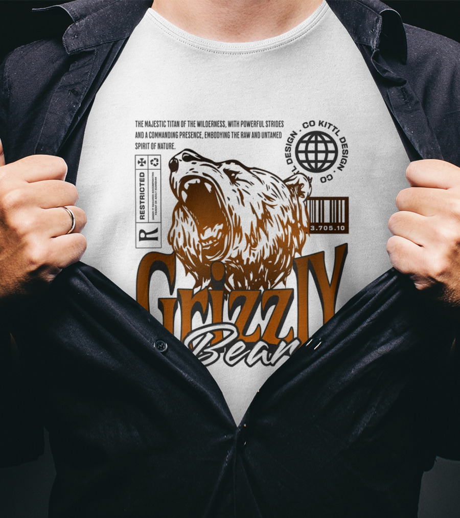 Grizzly The Majestic Titan Of The Wilderness Untamed Spirit T-Shirt