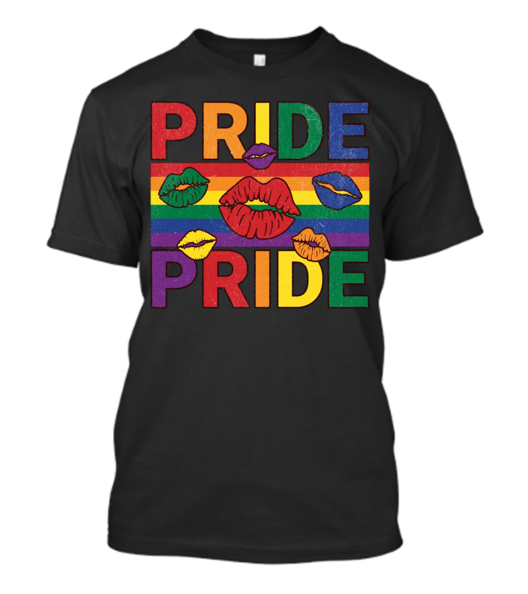 Pride Kisses Rainbow Lips Pride T-Shirt