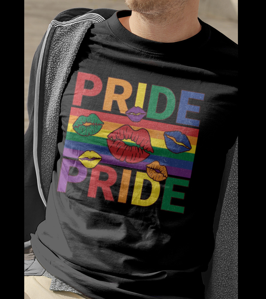 Pride Kisses Rainbow Lips Pride T-Shirt