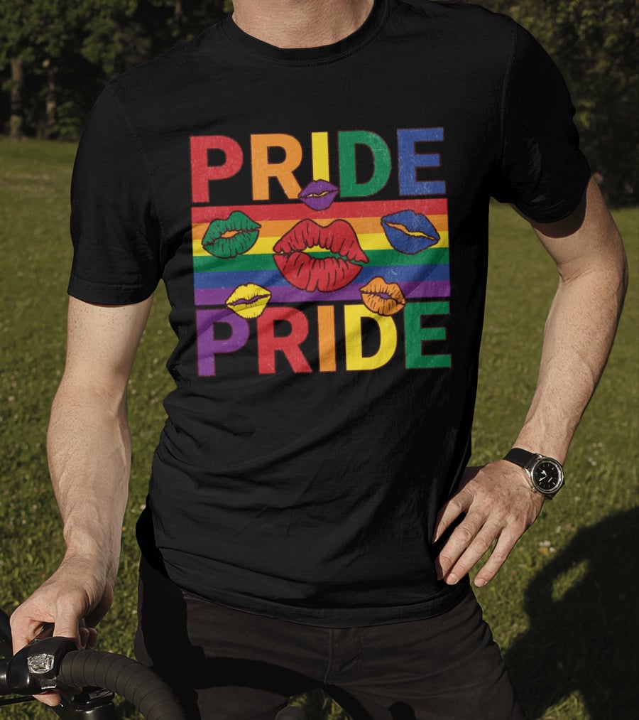 Pride Kisses Rainbow Lips Pride T-Shirt