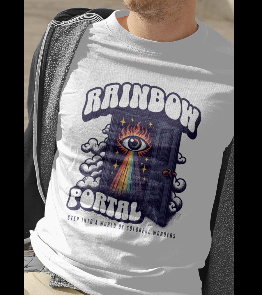 Rainbow Portal Step Into A World Of Colorful Wonders T-Shirt