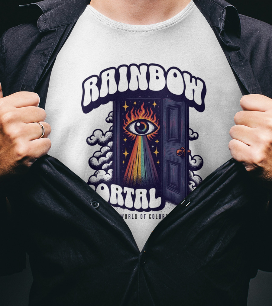 Rainbow Portal Step Into A World Of Colorful Wonders T-Shirt