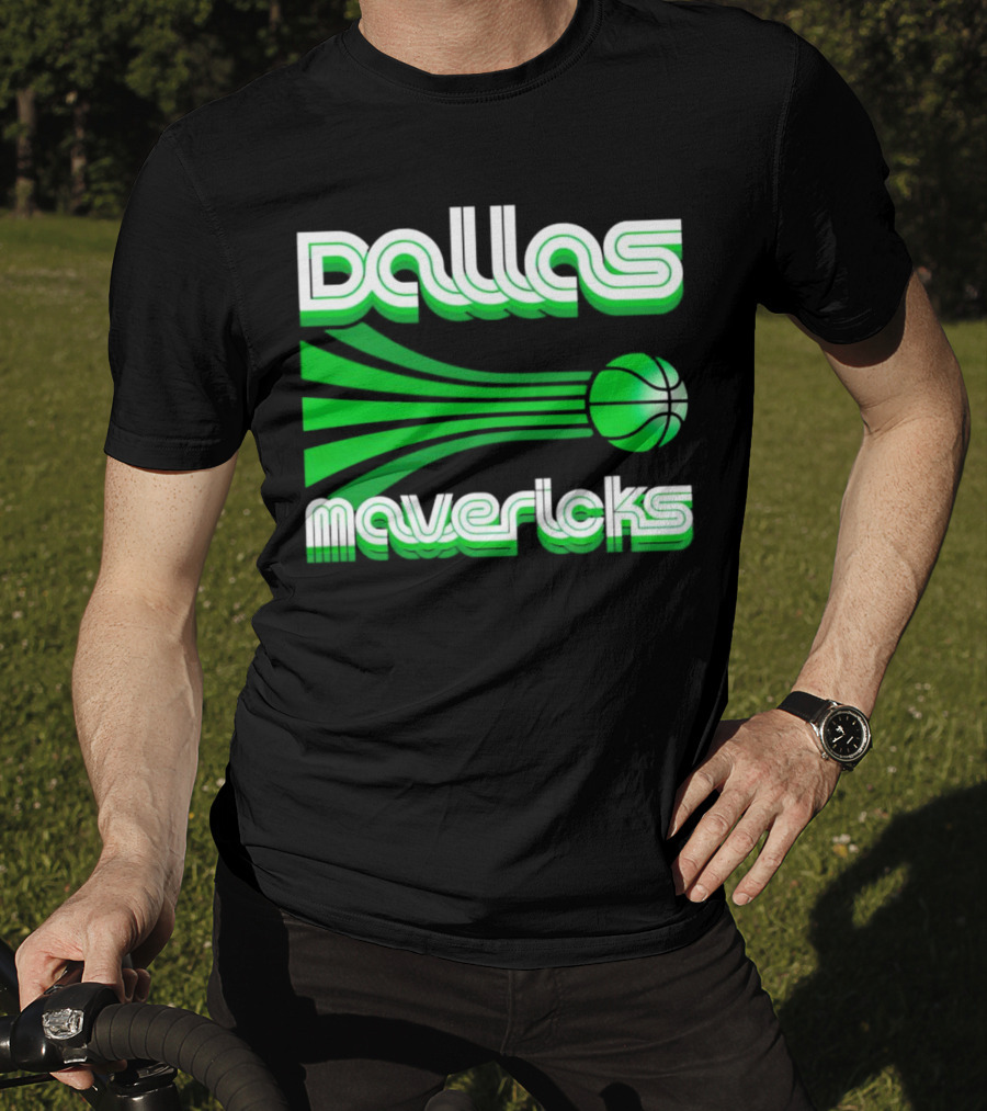 Dallas Mavericks Retro Green Basketball T-Shirt