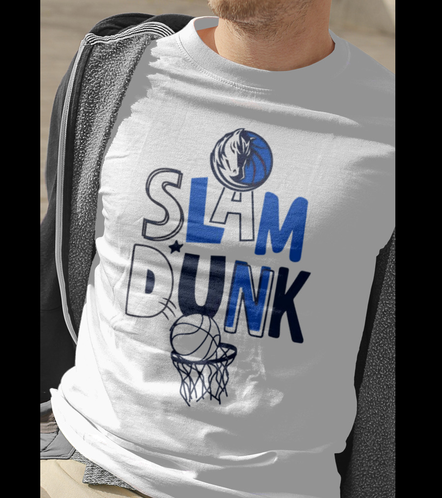 Dallas Mavericks NBA Slam Dunk Basketball T-Shirt