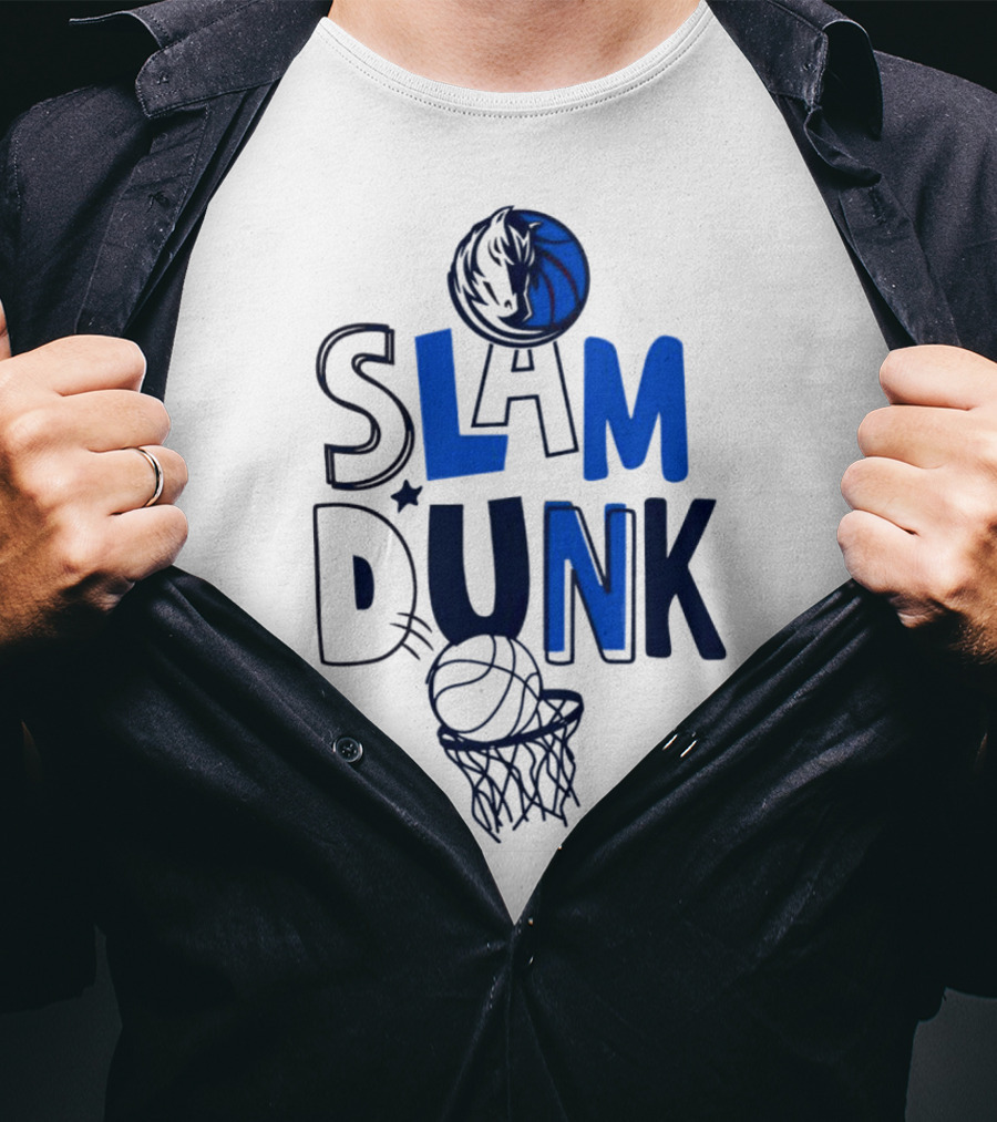 Dallas Mavericks NBA Slam Dunk Basketball T-Shirt