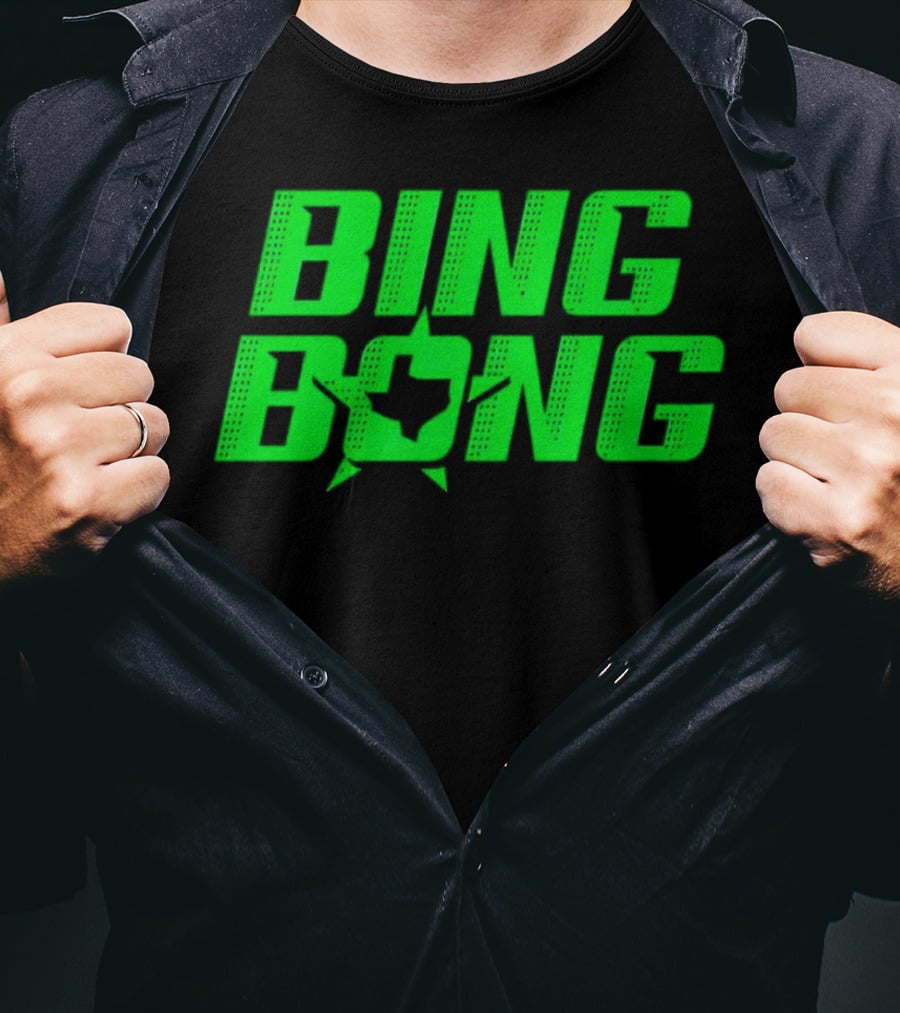 Dallas Stars Bing Bong Sports Text Logo Star Emblem T-Shirt