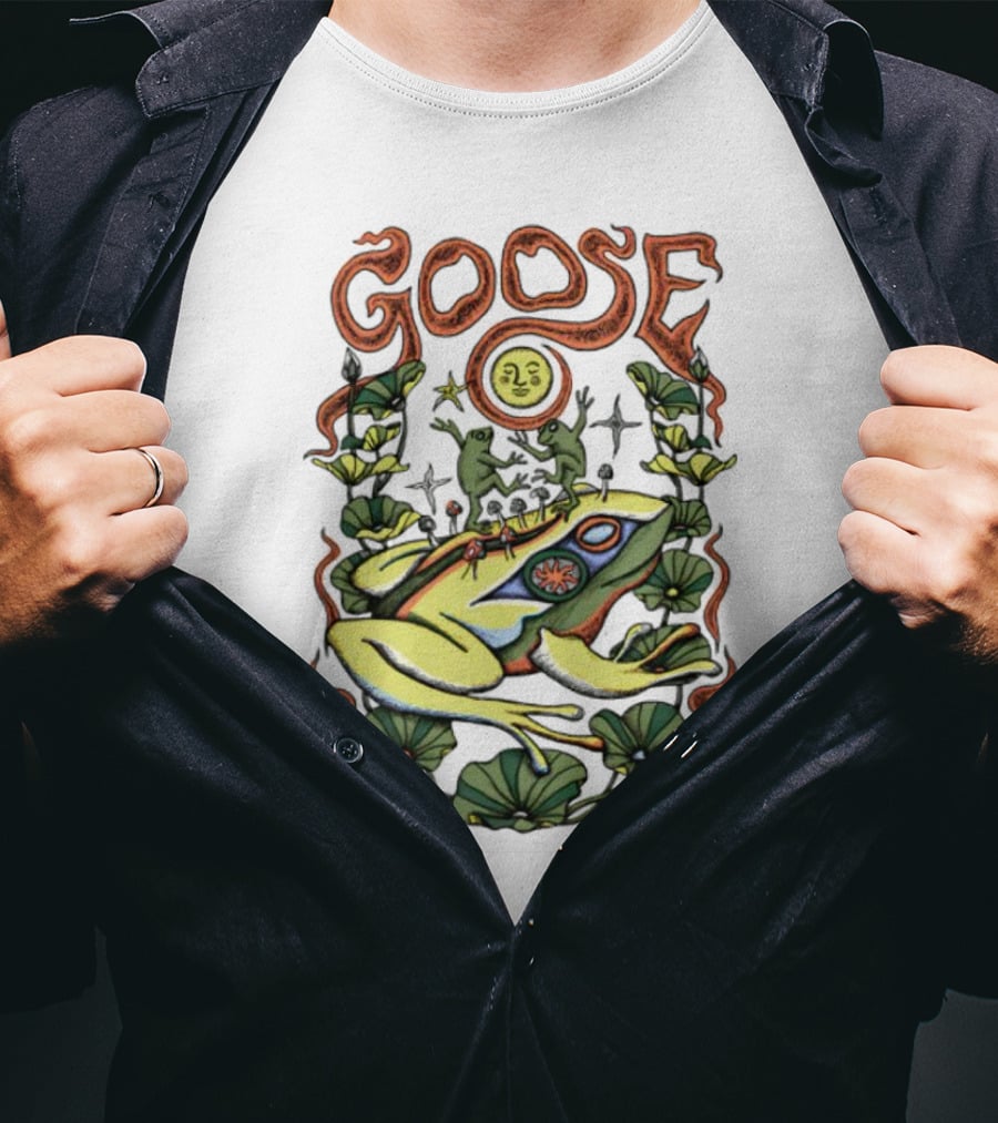 Goose The Band Frog Sun Nature Motif T-Shirt