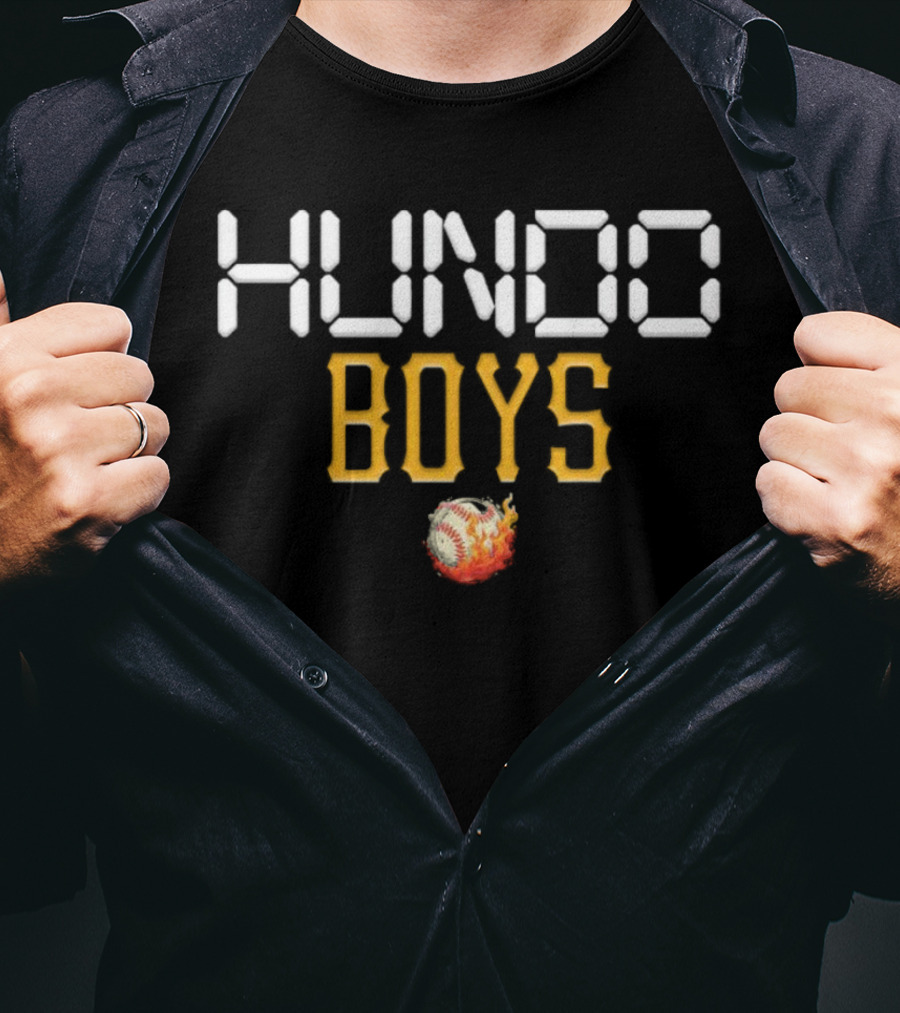 Hundo Boys Baseball Flame T-Shirt