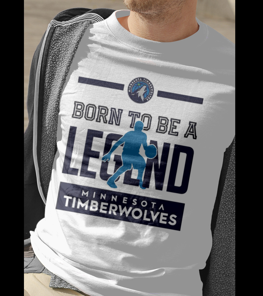 Minnesota Timberwolves Born To Be A Legend With Wolf Logo And Basketball Player T-Shirt