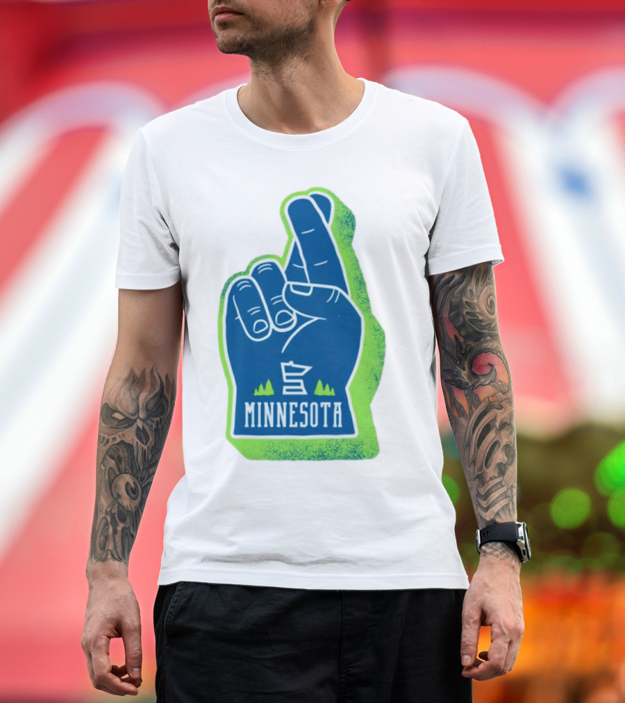 Minnesota Timberwolves Fingers Crossing Foam Hand T-Shirt