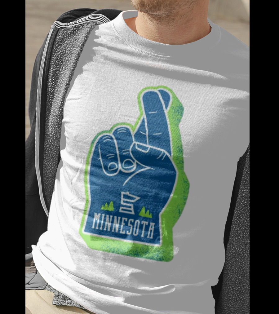 Minnesota Timberwolves Fingers Crossing Foam Hand T-Shirt