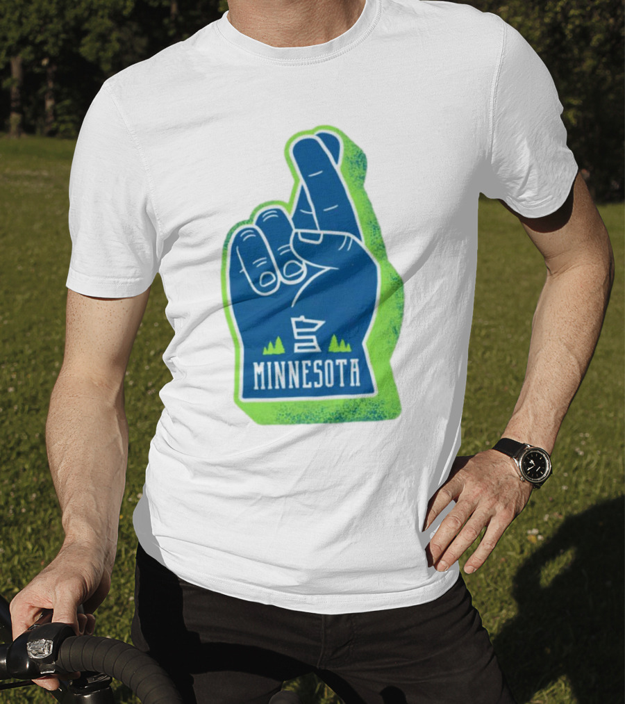 Minnesota Timberwolves Fingers Crossing Foam Hand T-Shirt