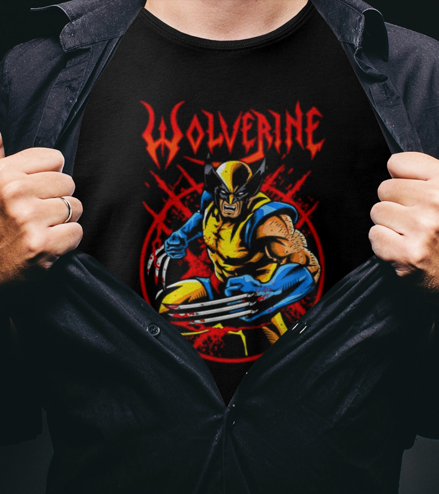 Wolverine Fierce Claws Violent Stance T-Shirt