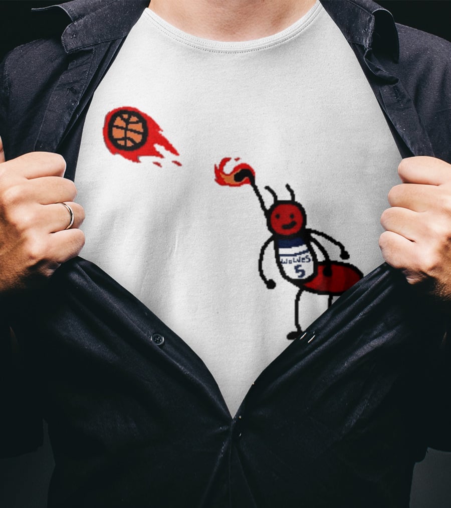 Anthony Edwards Minnesota Timberwolves Fire Ant Basketball T-Shirt