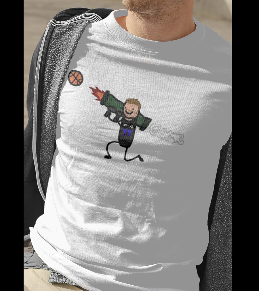 Dallas Mavericks Luka Doncic Bazooka Doncic Cartoon Basketball Action T-Shirt