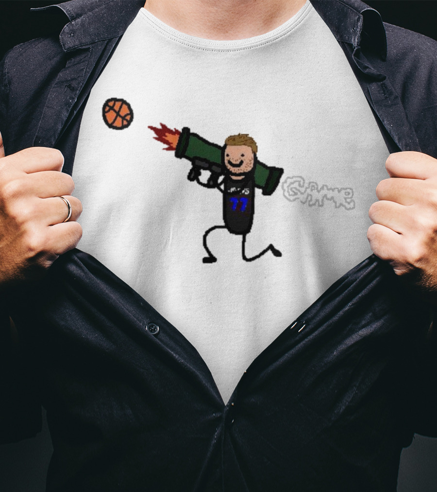 Dallas Mavericks Luka Doncic Bazooka Doncic Cartoon Basketball Action T-Shirt