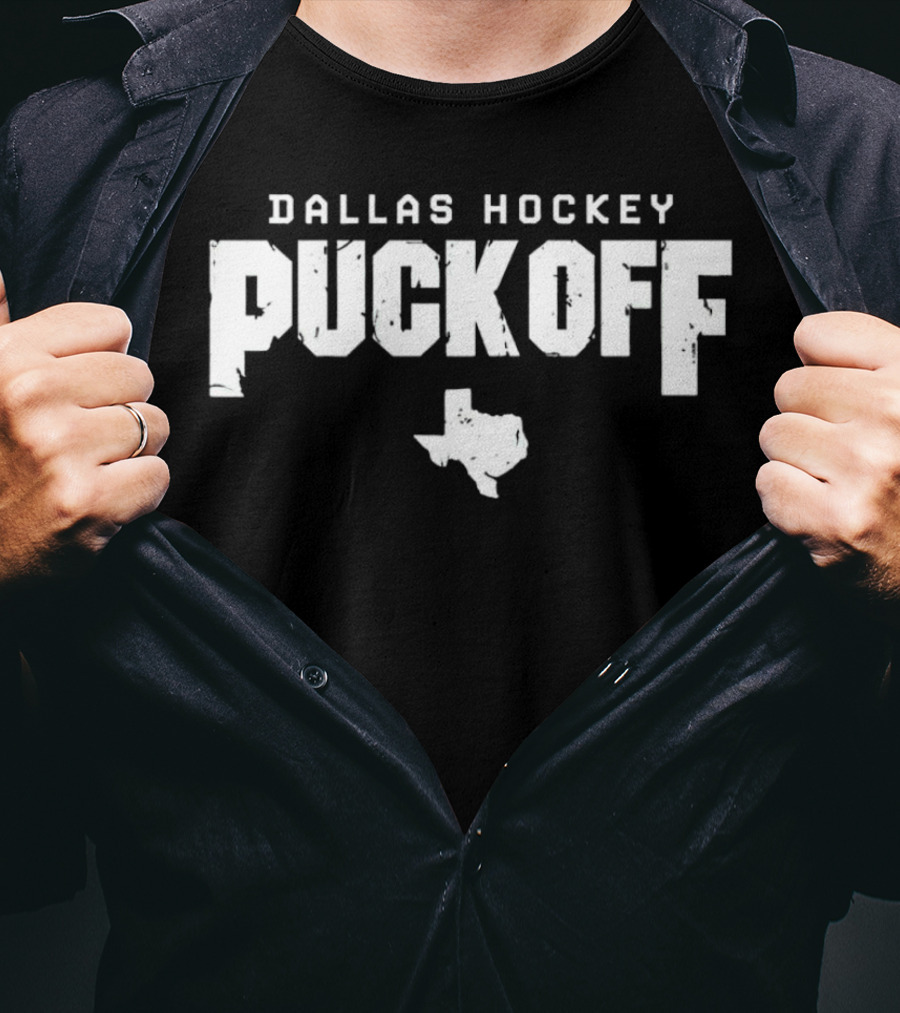 Dallas Hockey Puck Off Texas T-Shirt