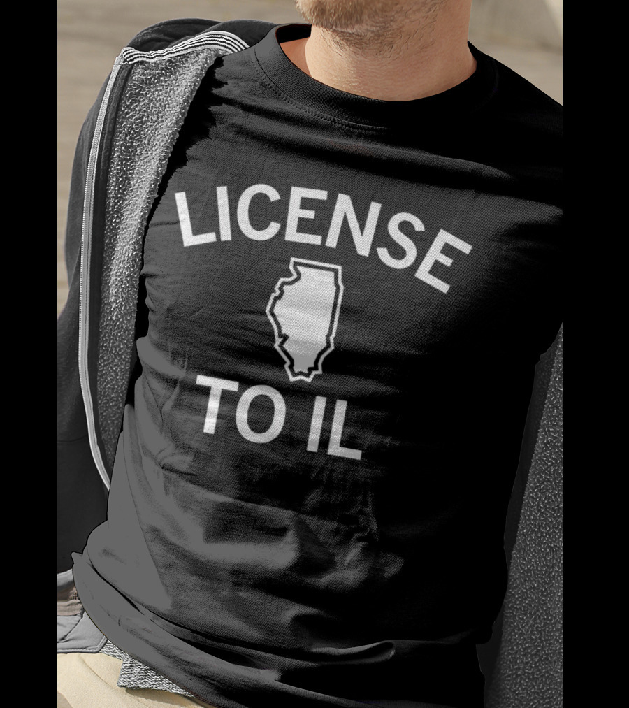 License To IL Map With Illinois Outline T-Shirt