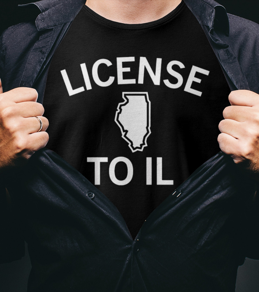 License To IL Map With Illinois Outline T-Shirt