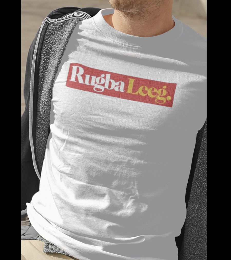 Rugba Leeg Bold Red Yellow Box Text T-Shirt