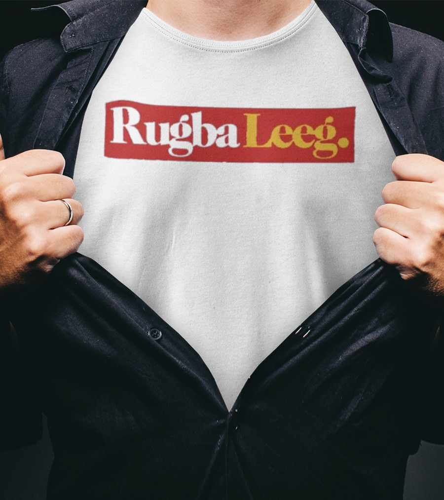 Rugba Leeg Bold Red Yellow Box Text T-Shirt