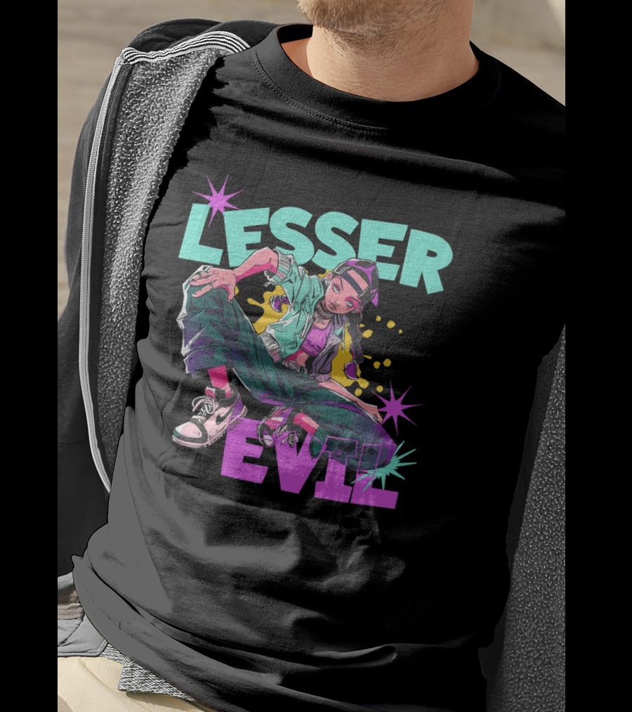 Lesser Evil Vintage Anime Hip Hop Style Streetwear T-Shirt