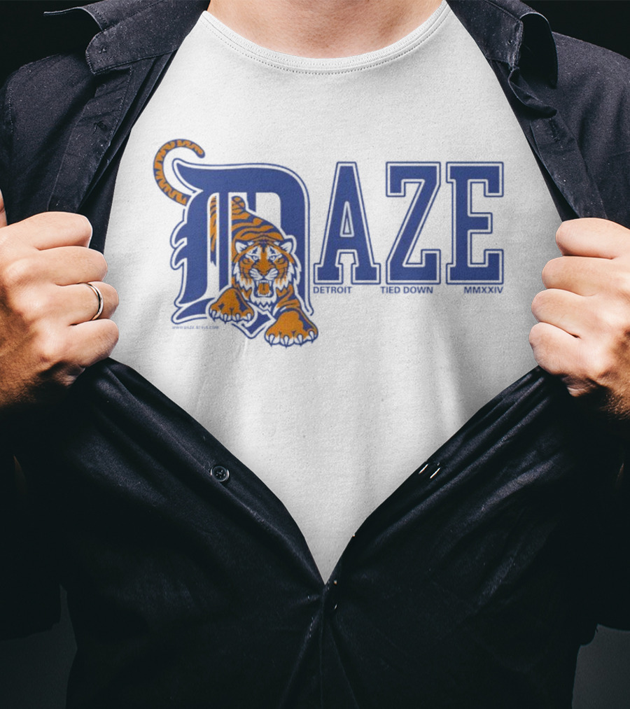 Daze Detroit Tiger Tied Down MMXXIV T-Shirt