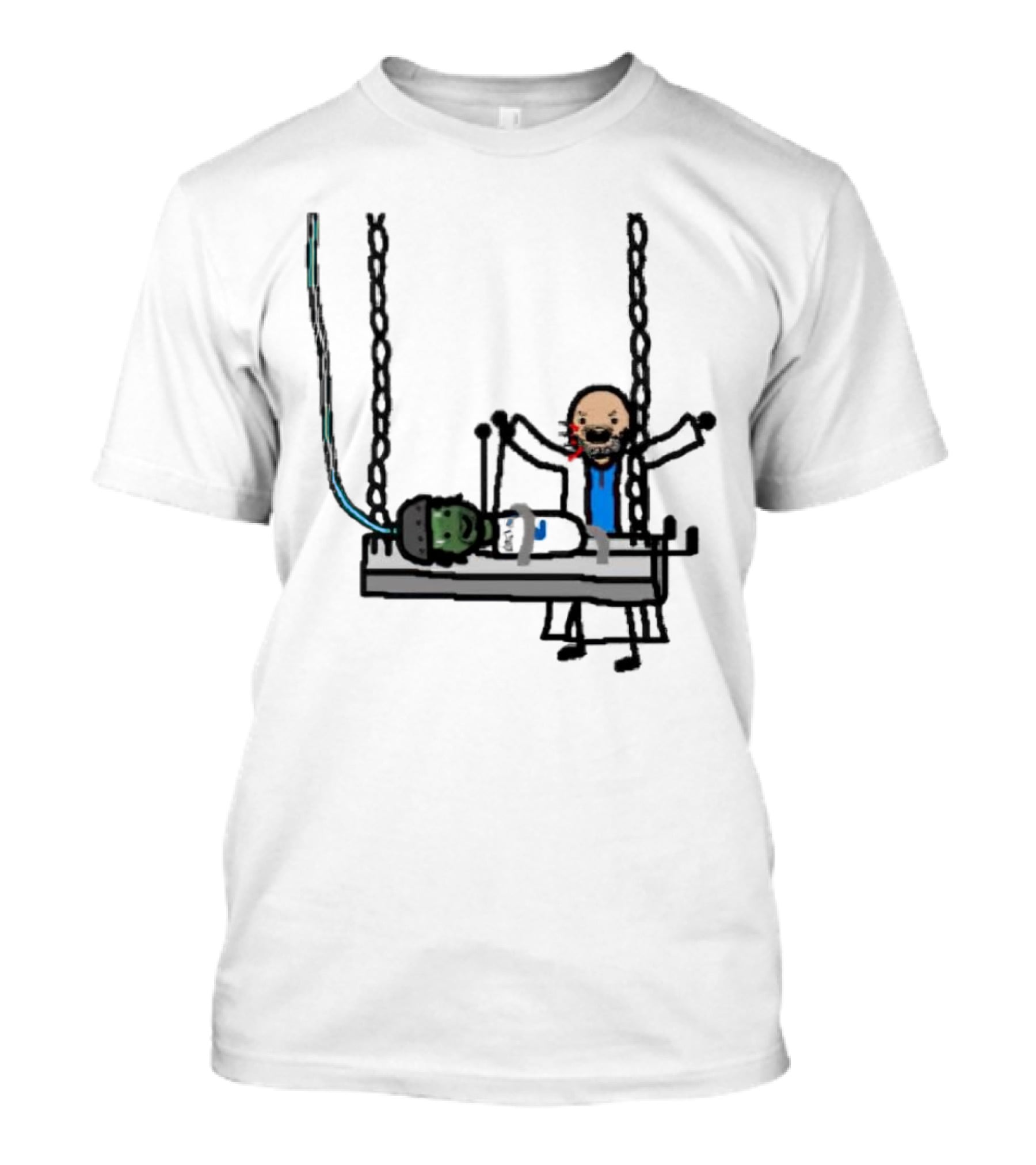 Dereck Its A Live-Ly Frankenstein Doctor With Green Zombie On Medical Table T-Shirt