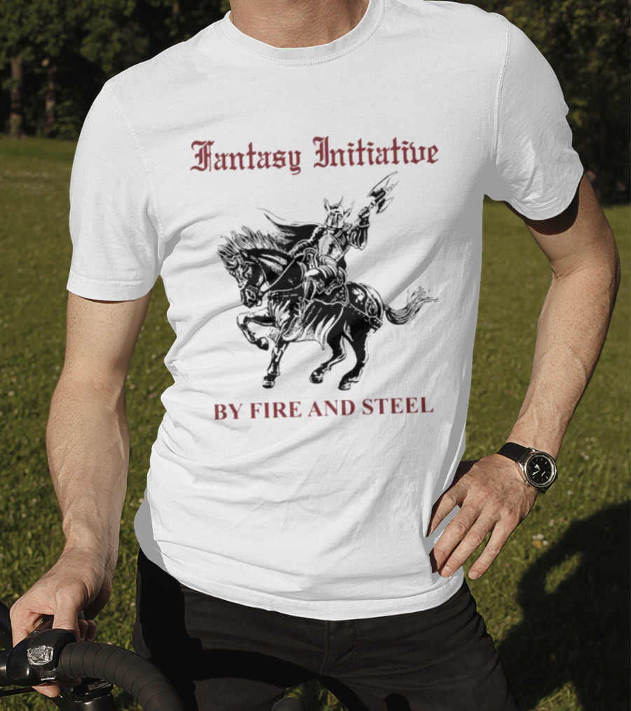 Fantasy Initiative By Fire And Steel Knight On Horseback T-Shirt