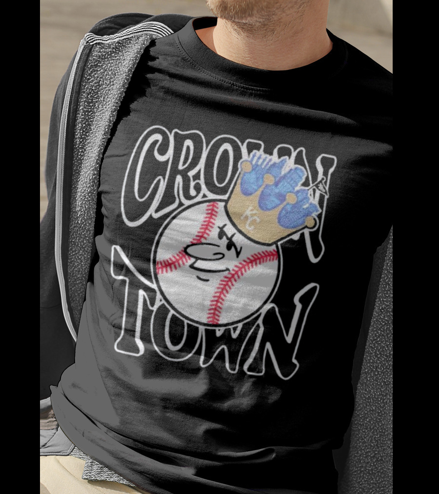 Crown Town Kansas City Royals Baseball Character With Crown T-Shirt