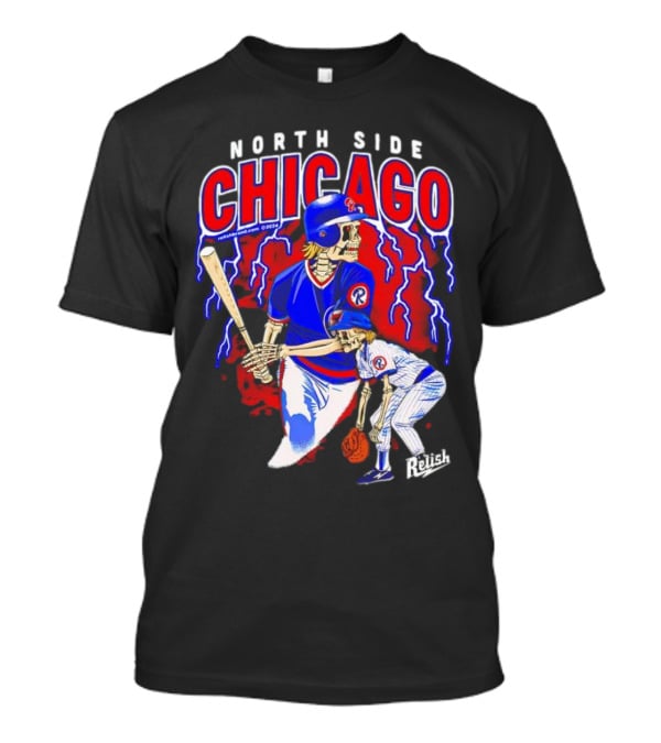 North Side Chicago Baseball Skeleton Relish T-Shirt