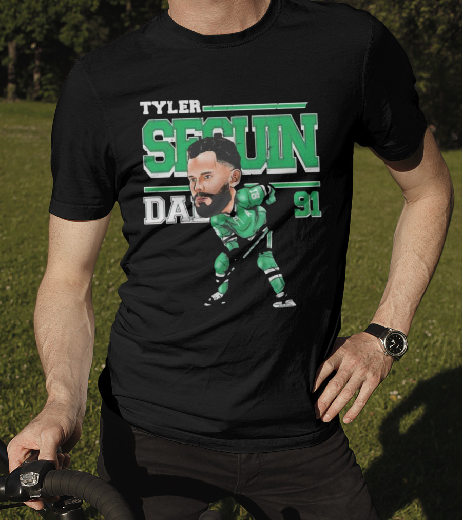 Tyler Seguin Dallas 91 Cartoon Hockey Player T-Shirt