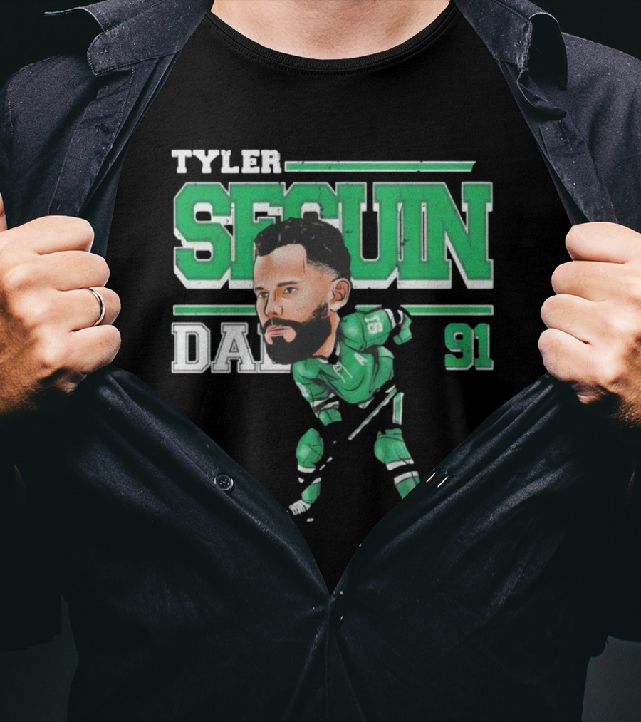 Tyler Seguin Dallas 91 Cartoon Hockey Player T-Shirt