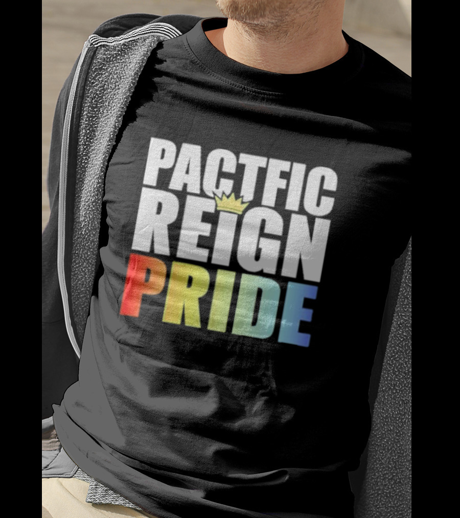 Pacific Reign Pride Crown Rainbow Colors T-Shirt