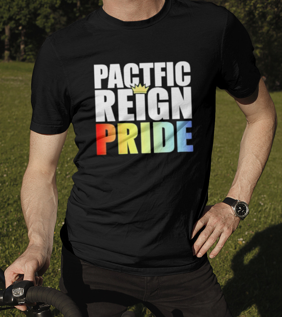 Pacific Reign Pride Crown Rainbow Colors T-Shirt