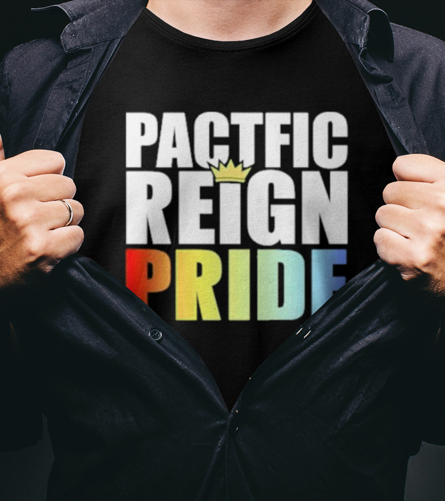 Pacific Reign Pride Crown Rainbow Colors T-Shirt