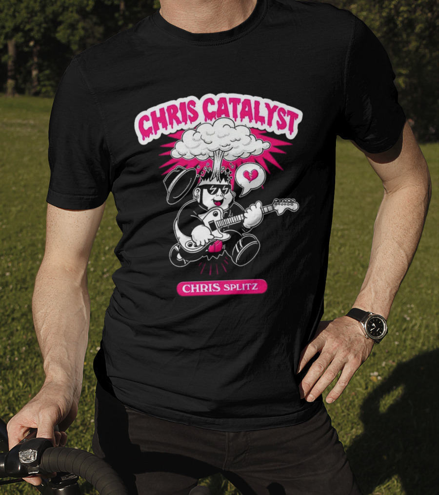 Chris Catalyst Chris Splitz Guitar Explosion Heart T-Shirt