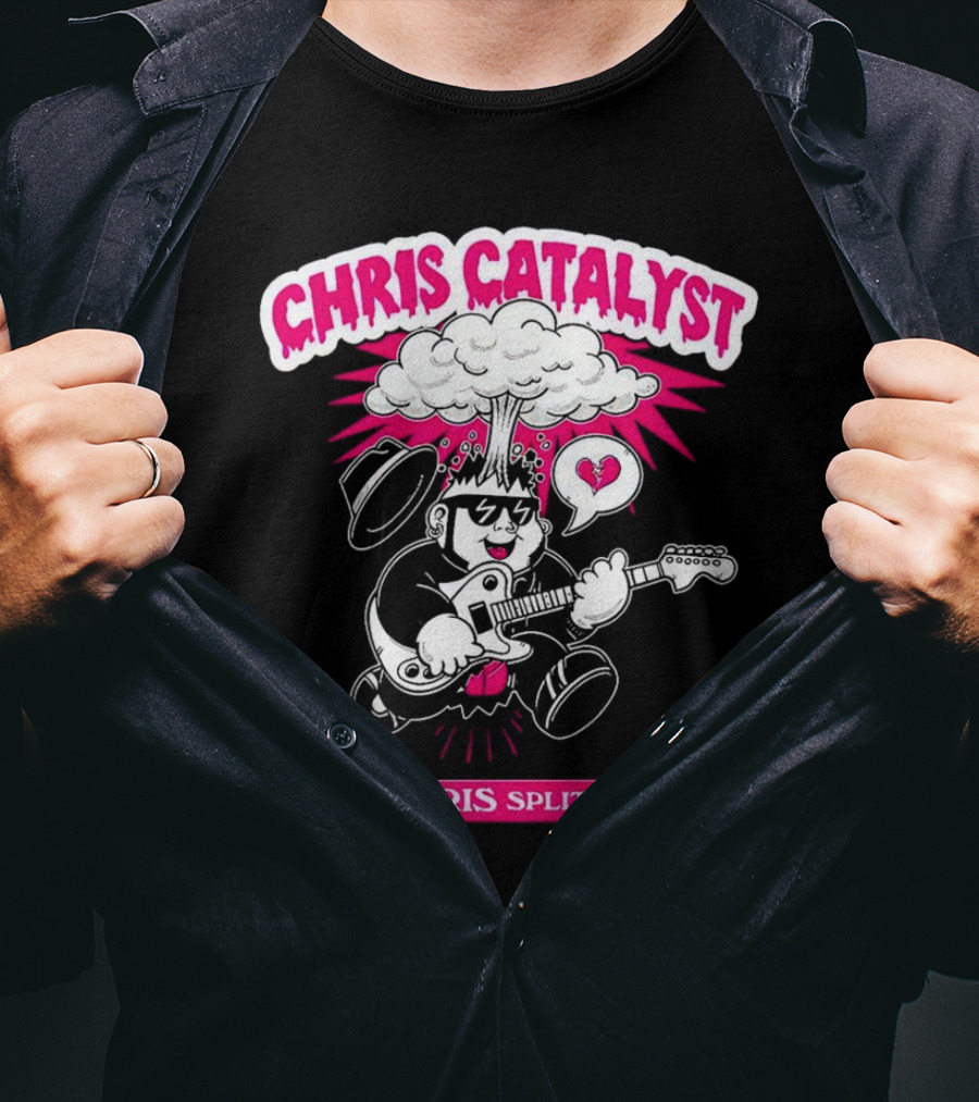Chris Catalyst Chris Splitz Guitar Explosion Heart T-Shirt