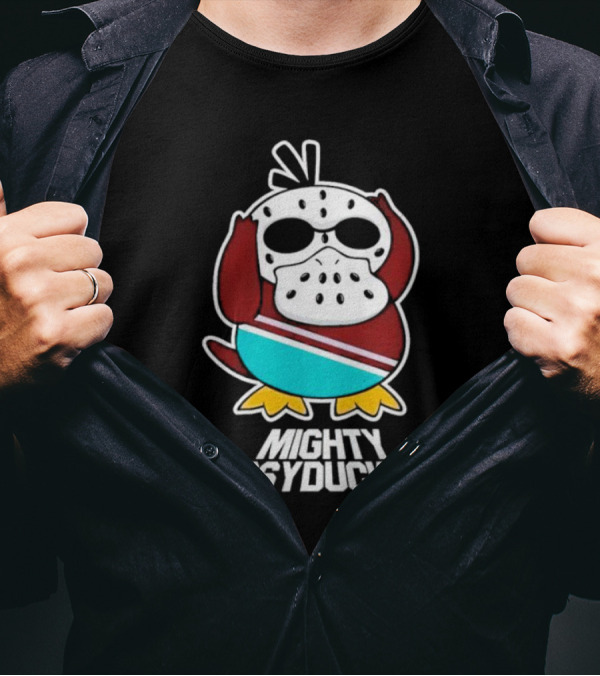 Mighty Psyducks Confused Duck Hockey Mask T-Shirt