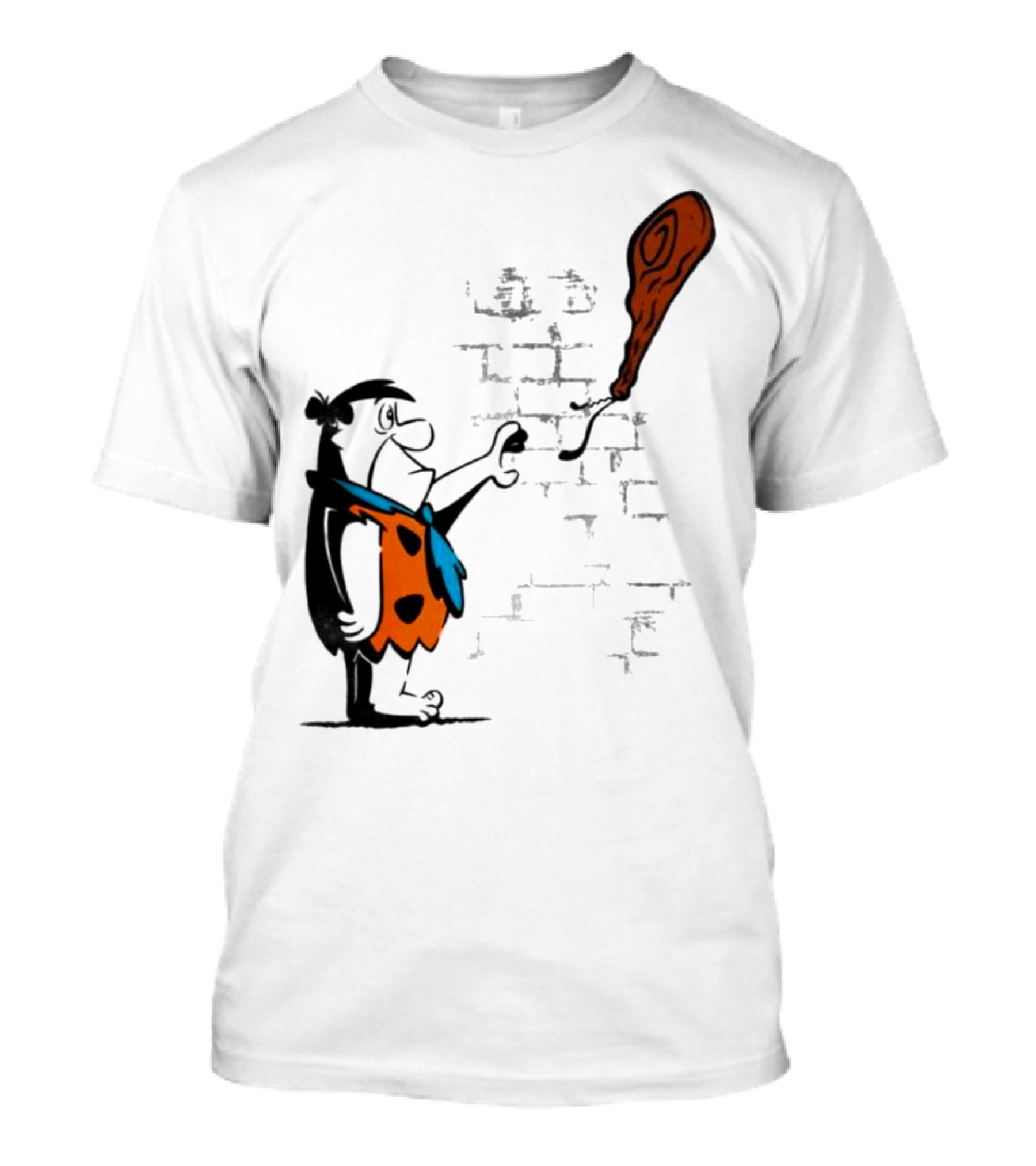 Fred Flintstone Balloon Meat Banksy Mashup T-Shirt