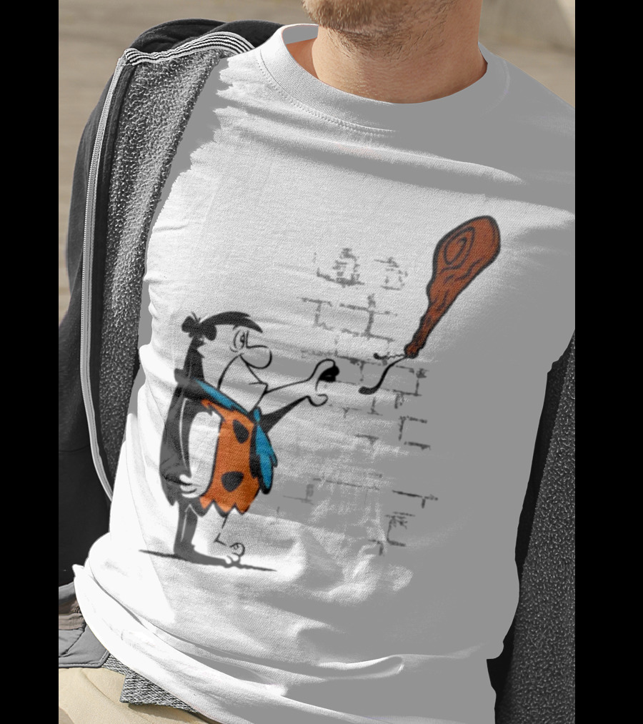 Fred Flintstone Balloon Meat Banksy Mashup T-Shirt