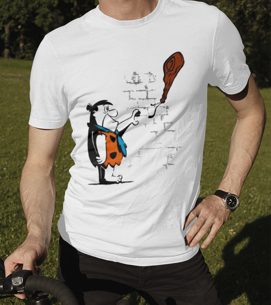 Fred Flintstone Balloon Meat Banksy Mashup T-Shirt
