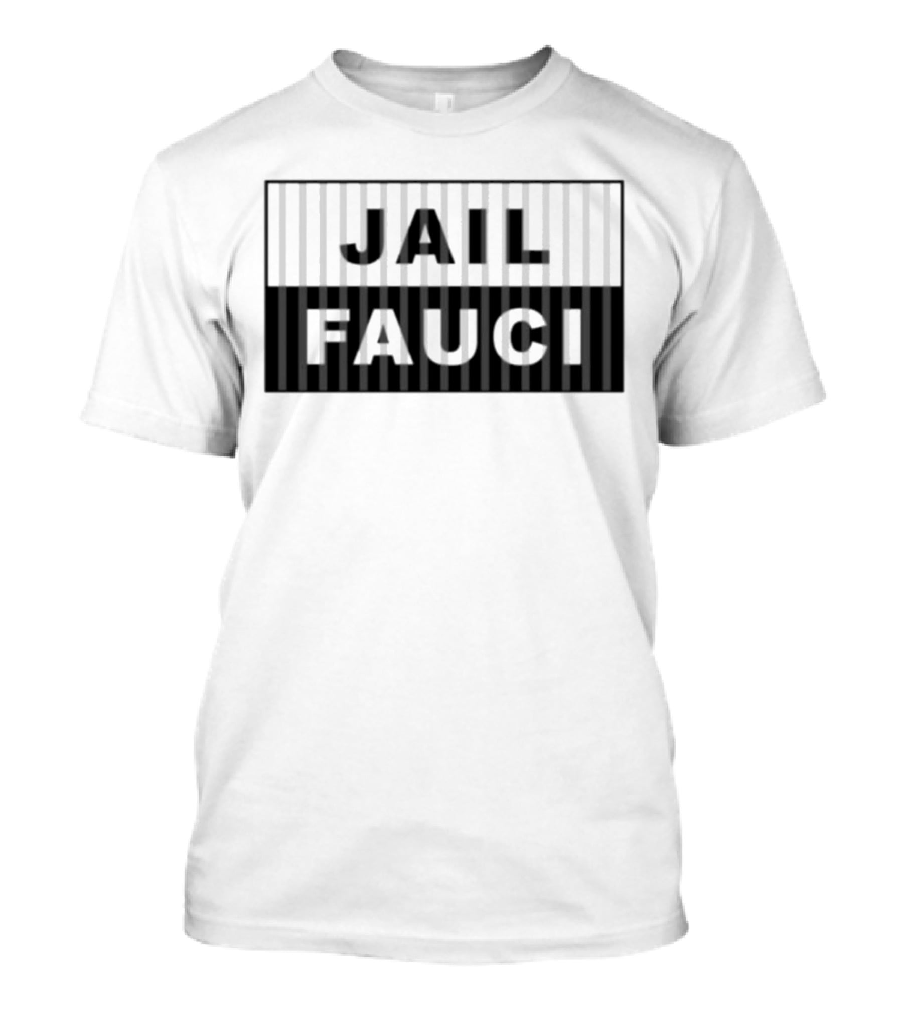 Jail Fauci Black And White Stripes T-Shirt