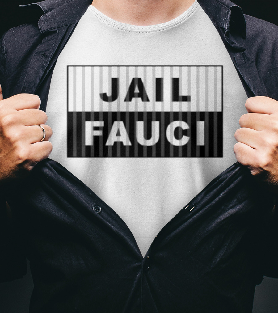 Jail Fauci Black And White Stripes T-Shirt