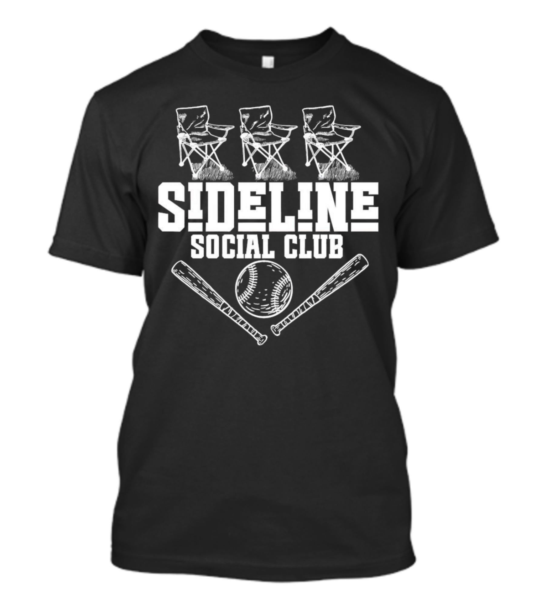 Sideline Social Club Baseball Chairs And Bats T-Shirt