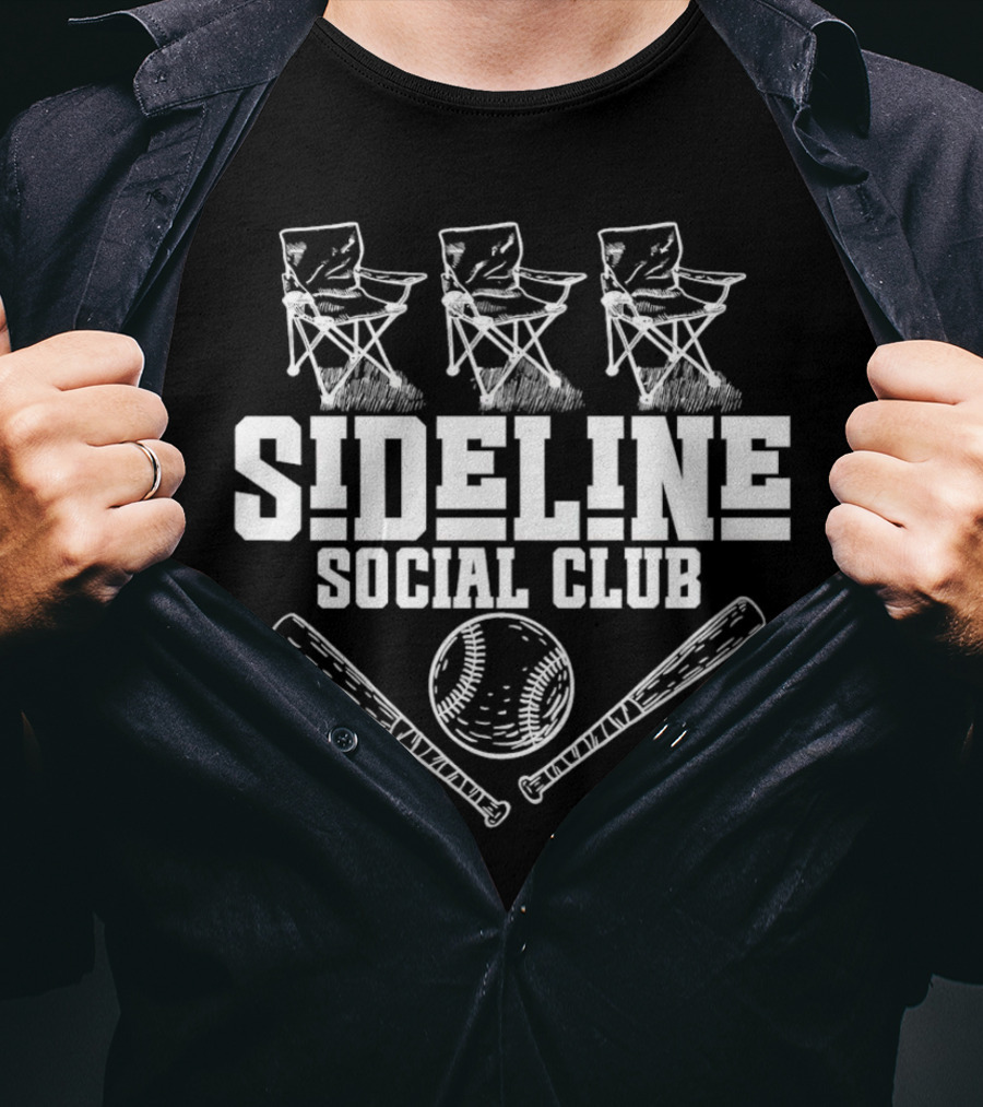 Sideline Social Club Baseball Chairs And Bats T-Shirt