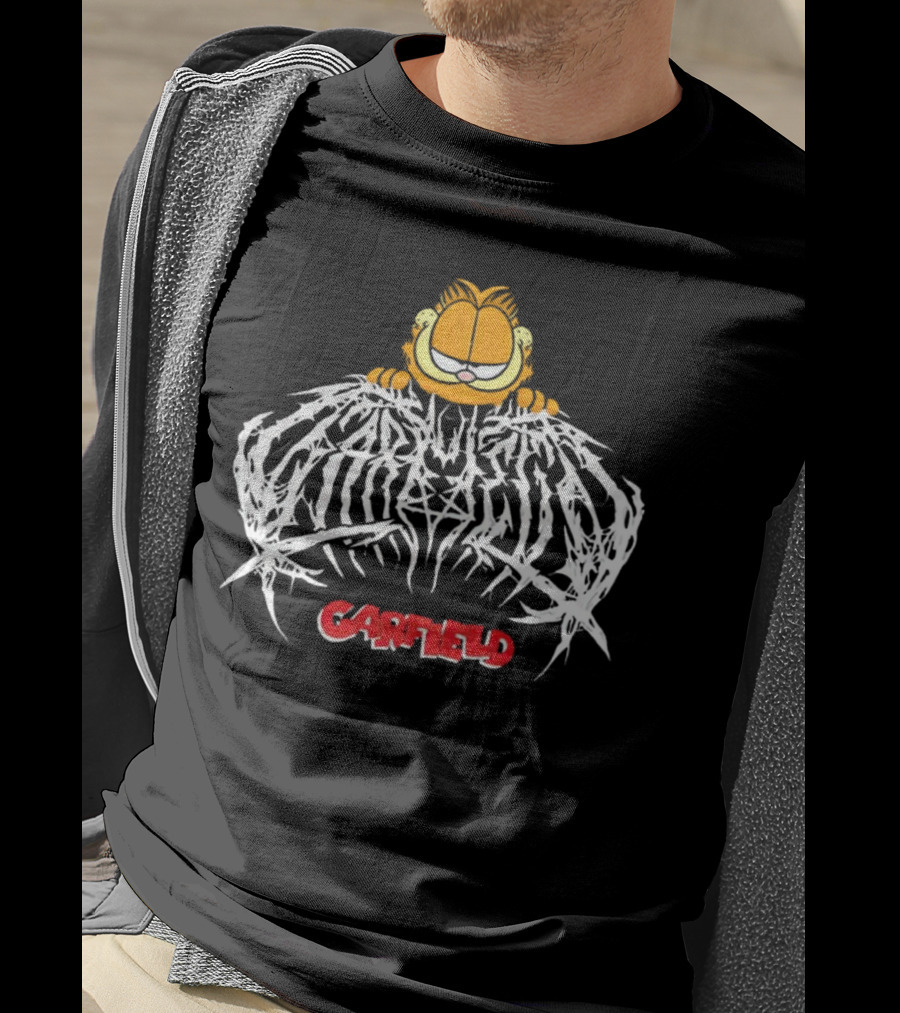 Garfield Death Metal Logo With Garfield T-Shirt
