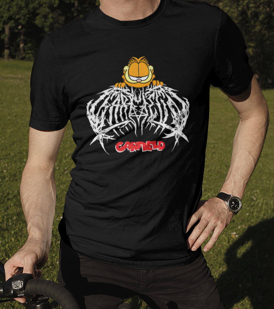 Garfield Death Metal Logo With Garfield T-Shirt